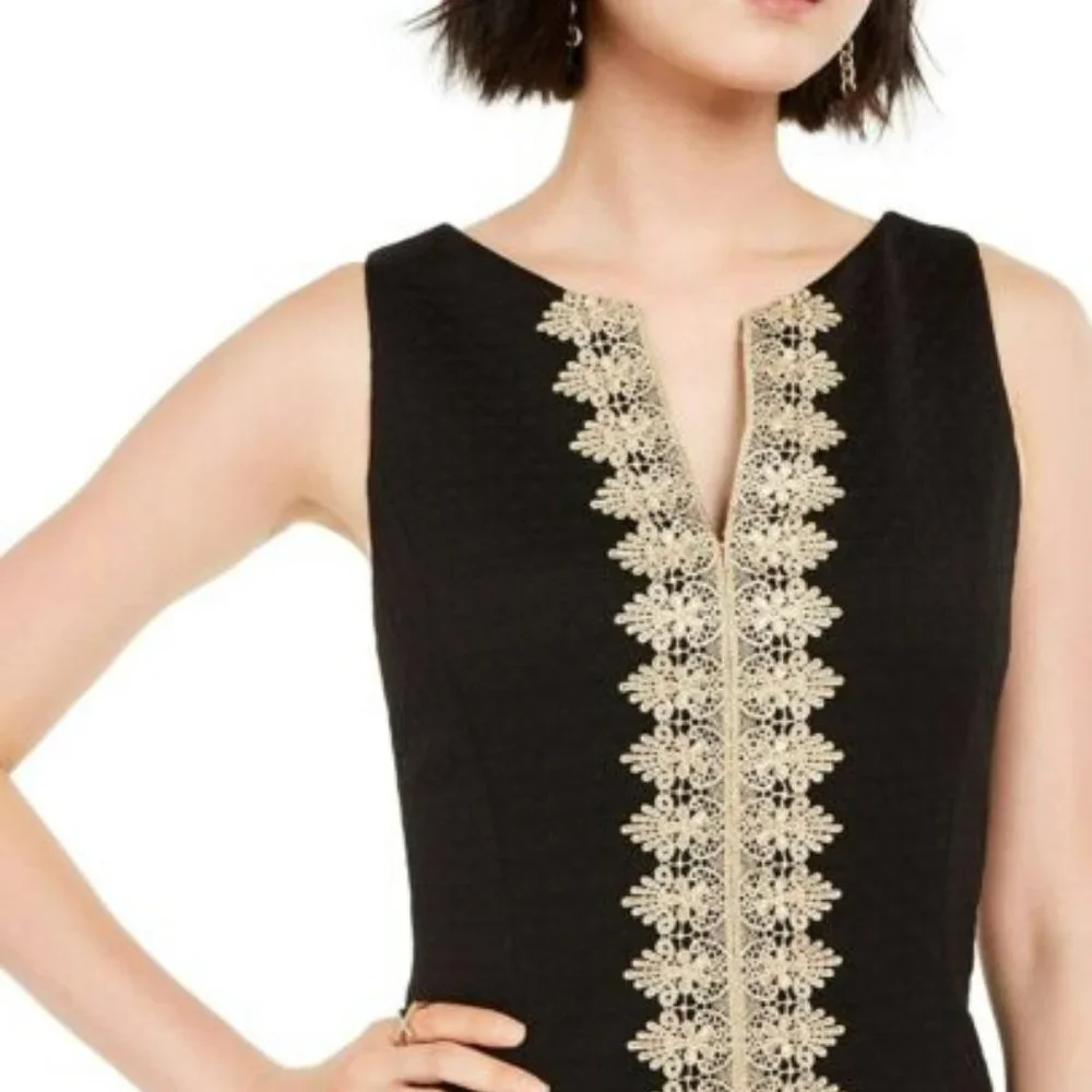 NWT PAPPAGALLO - Embroidered Mini Shift Dress - Picture 2 of 3